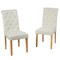 Costway Set of 2 Parsons Upholstered Fabric Chair with Wooden Legs Pink/Beige/Grey/White&Black